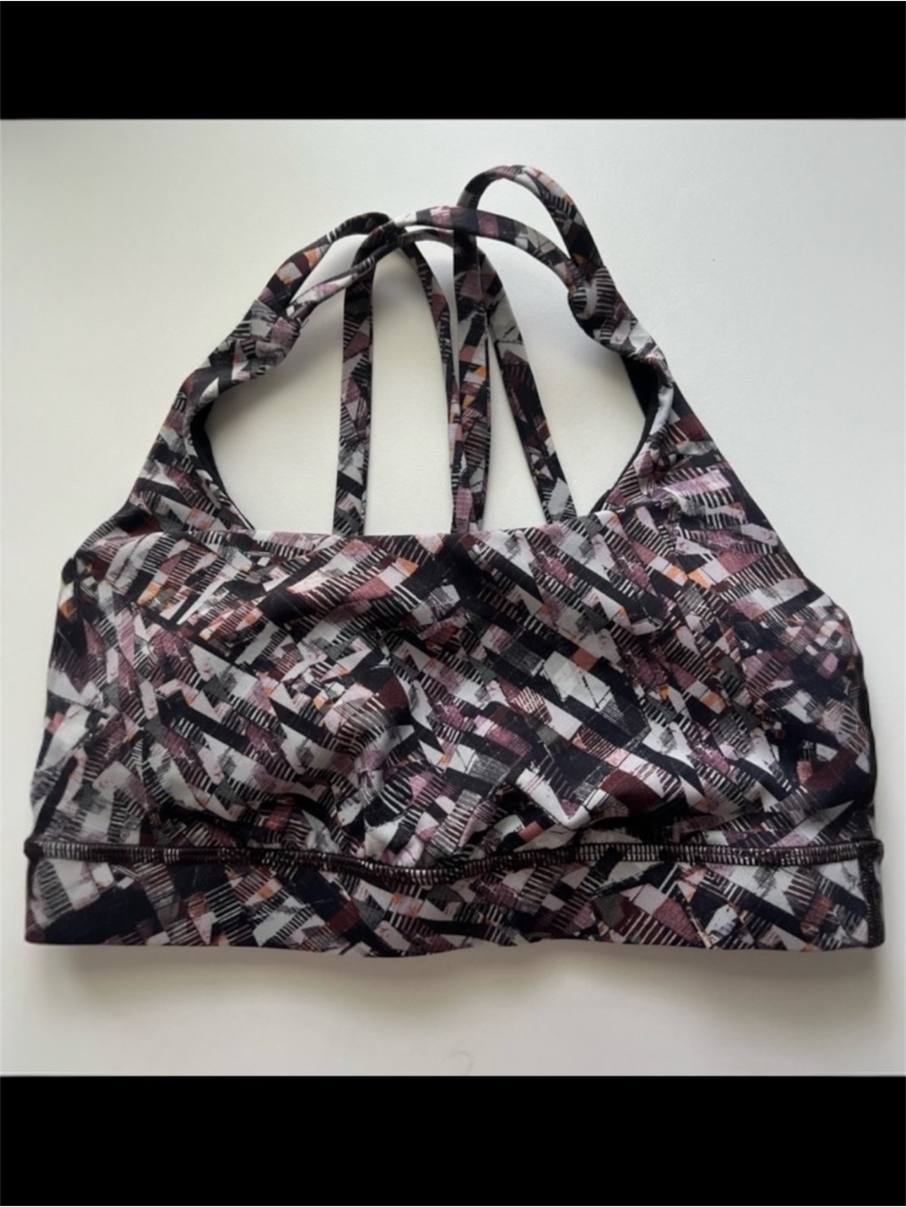 Lululemon Energy Bra Medium Support B-D Cup Kaleidoscope Pink Multi Size 4